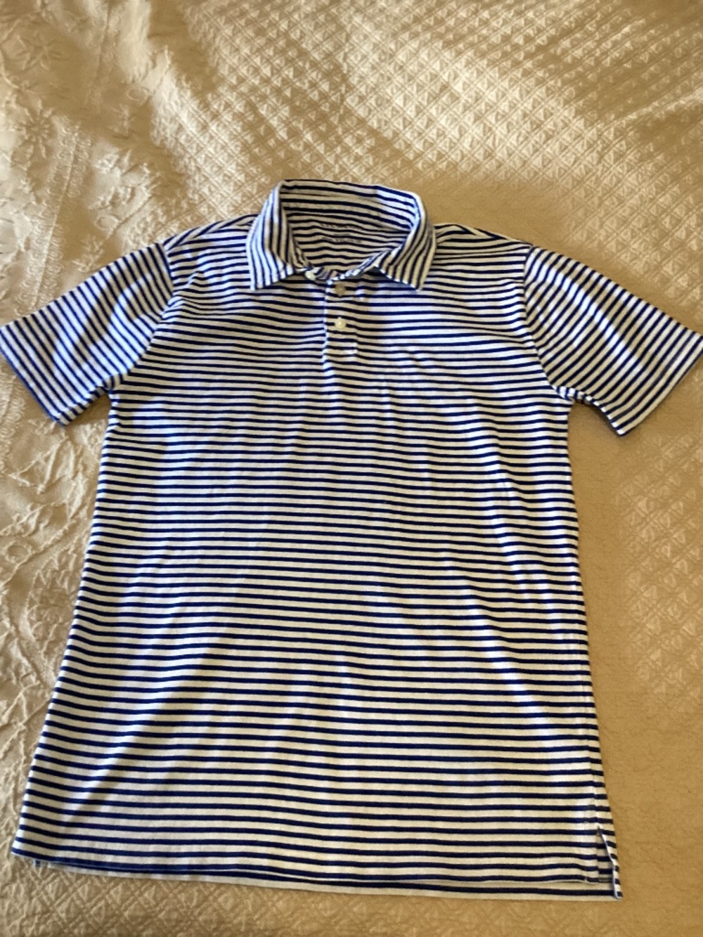 Jcrew Crewcuts boys size 16 cotton blue striped polo